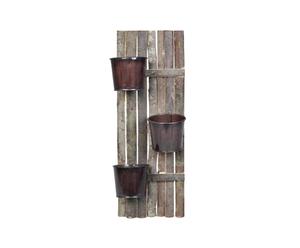 Set di 3 vasi decorativi da muro in legno Fantasy