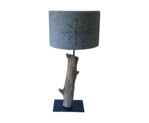 Lampada da tavolo in legno con paralume in lana CAVIAR grigio - 30x77 cm