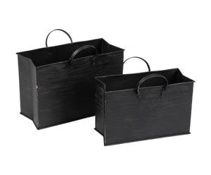 Set di 2 borse portariviste con maniglie in metallo LANGUEDOC - max 37x19x45 cm