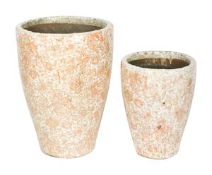 set di 2 vasi decorativi in terracotta rosa reef - max 32x22 cm