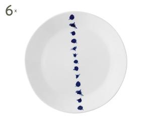 Set di 6 piatti da dessert in porcellana Plate Deep Blue - D 21 cm
