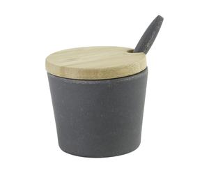 Vasetto in bambu' con coperchio e cucchiaio Denti - 7x8 cm