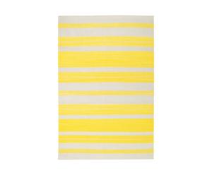 tappeto in lana stripe giallo - 244x152 cm