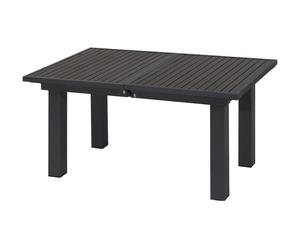 tavolo da giardino estensibile in alluminio e top in legno maelle - max 220x100x74 cm