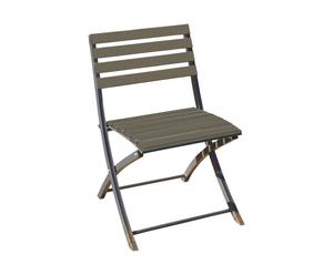sedia da giardino pieghevole in acciaio e legno asir - 46x40x82 cm