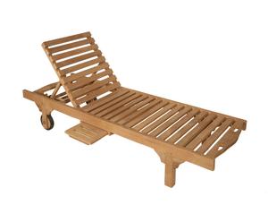 Chaise longue in legno di teak HELEN - 65X30X205 CM