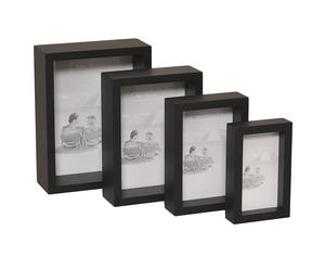 Set di 4 portafoto da parete in legno Metropoli - nero
