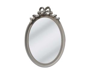 specchio ovale in legno esotico knot grigio - 61x90 cm