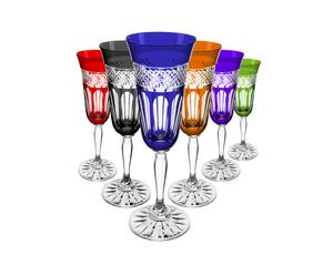 set di 6 flutes da Champagne in cristallo multicolore Mireille - 22 cl