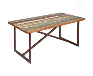 Tavolo con struttura in metallo e ripiano in mango COLORI - 160x90x76 cm