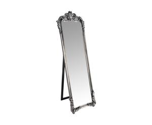 specchio decorativo da terra in paulonia argentato - 181x57 cm