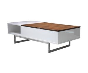 Tavolino in MDF e acciaio con ripiano estraibile TALIA - 120x37x60 cm