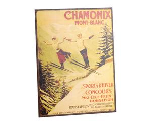 stampa decorativa in metallo giallo chamonix - 36x27 cm