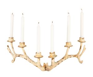 candelabro in ceramica bianco horn - 35x18x33 cm