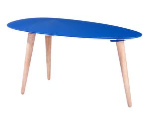 Tavolino in pino e plastica blu - 70x35x35 cm
