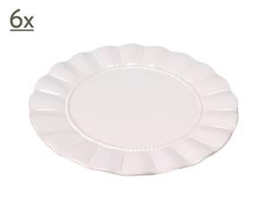 Set di 6 piatti da portata in ceramica con bordo sagomato - 3X30X30 cm