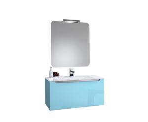 Mobile per bagno con specchio e lampada CRISTAL - 90X190X52 cm