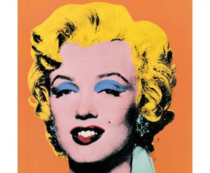 Stampa su pannello mdf Shot Orange Marilyn 1964 - 65x65 cm