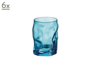 Set di 6 bicchieri da acqua SORGENTE azzurro - 30 cl
