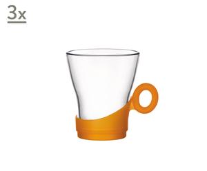 Set di 3 tazze per cappuccino OSLO arancione - 22 cl
