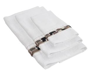 set asciugamani etno bianco (viso+ospite+doccia)