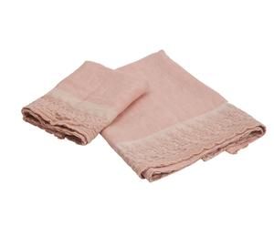 set asciugamani in lino Audie rosa (viso+ospite)