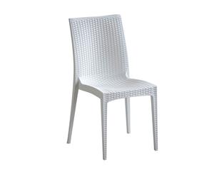 Sedia in polipropilene bianca MINERVA - 49X54X89 cm