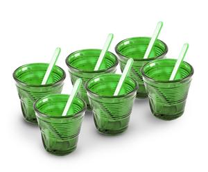 Set di 6 bicchierini espresso e 6 bacchette Colors - verde