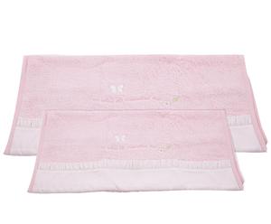 Set di 1 asciugamano + 1 telo da bagno Esme - rosa