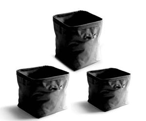 Set di contenitori a cesto nero Canvas
