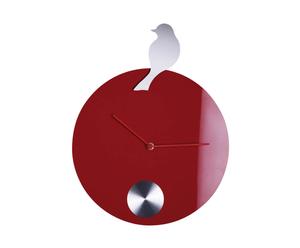 Orologio in legno rosso - D 30 cm