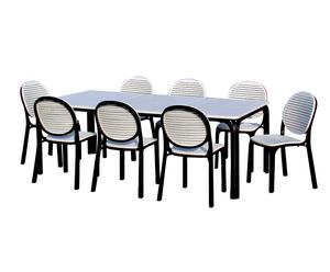 Set da giardino LAURO CAFFE' - (1 tavolo + 8 sedie)