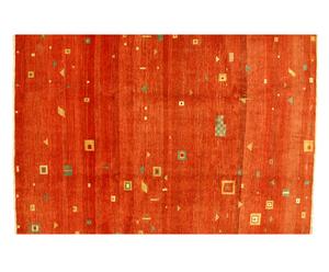 Tappeto rosso con fantasie geometriche astratte - 283X194