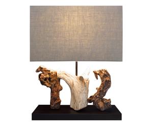 Lampada da tavolo con base in ceppo beige - 40x50x20 cm
