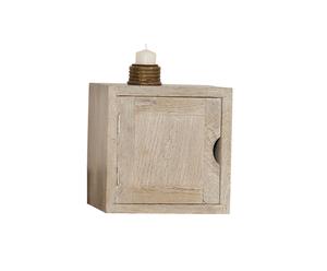 mensola cubo con antina in legno esotico decapè hita - 35x30x35 cm