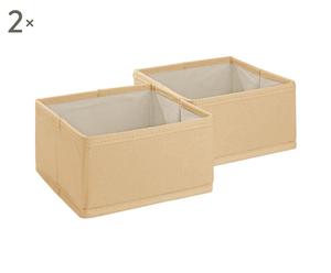 Set di 4 organizer in cotone per cassetti Cotton Box beige - 15x15x9 cm