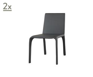 coppia di sedie in ecopelle Dely grigio - 56x49x85 cm