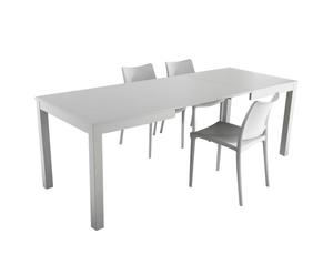 tavolo allungabile in legno massello BULL bianco - 75x80x130 cm