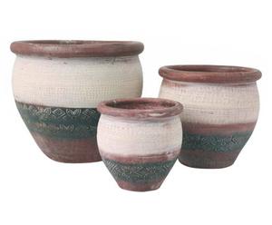 set di 3 vasi da giardino in terracotta grecia - max d 28/h 26 cm