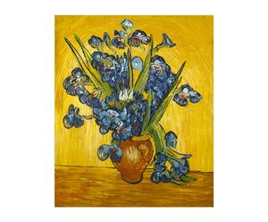 Dipinto olio su tela Vaso con Iris - 50x60 cm