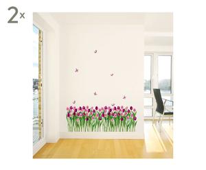 Set di 2 adesivi da parete in vinile Dreaming tulips - 50x70 cm
