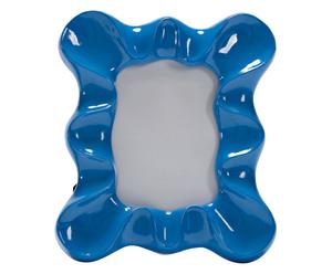 Portafoto da tavolo in resina Corinne blu - 21x24 cm