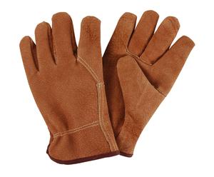 Paio di guanti da giardinaggio in pelle marrone - 14x26 cm