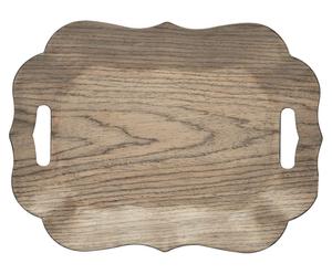 Vassoio sagomato effetto legno chiaro West - 43x33x3 cm