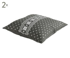 Set di 2 cuscini in tessuto schneeflocke, grigio/bianco - 45x45 cm