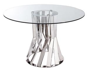 Tavolo da pranzo in acciaio e vetro Olivia - d 120/h 75 cm