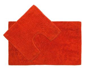 Set di tappeti bagno in cotone arancione - 2 pezzi