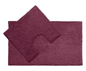Set di tappeti bagno in cotone porpora - 2 pezzi