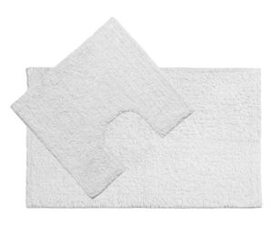 Set di tappeti bagno in cotone bianco - 2 pezzi