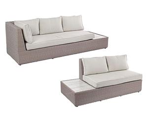 Set di 2 divani da esterno in alluminio e polyrattan Floyd - beige
